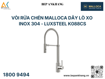 Vòi rửa chén Malloca dây lò xo inox 304 - LUXSTEEL K088CS